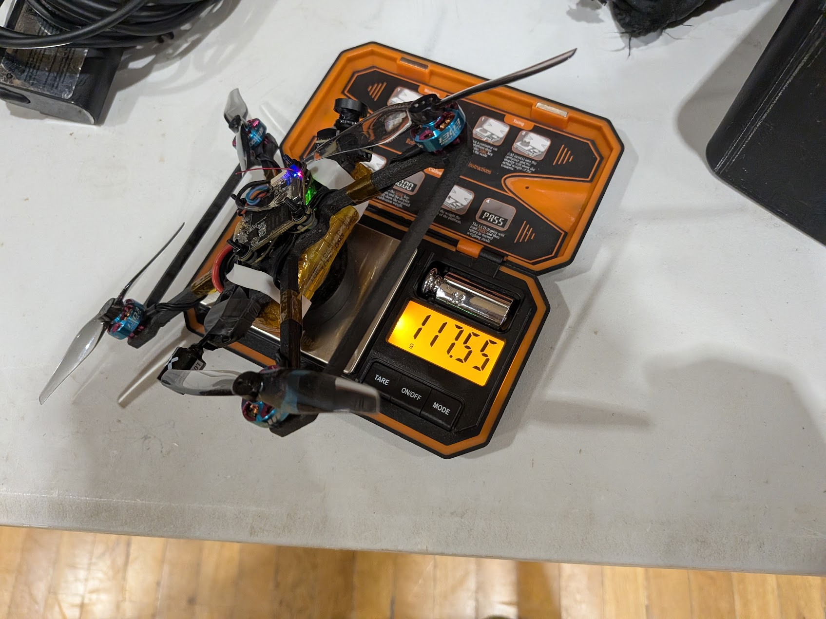 3.5-inch 1S endurance drone weighing 117.55 grams with a Molicel P45B